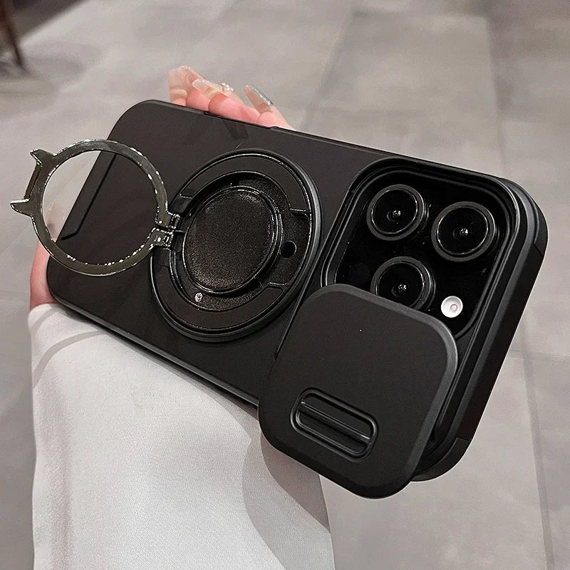 Slide Camera Protection Magnetic Bracket Magsafe Case For iPhone