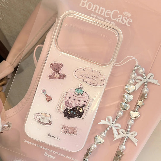 Korean Cartoon Glitter Phone Case For iPhone