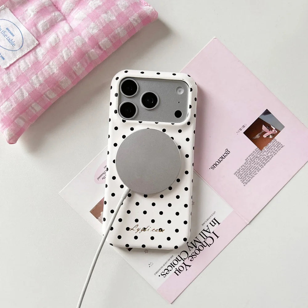 For Magsafe Polka Dot Candy Color Case For iPhone