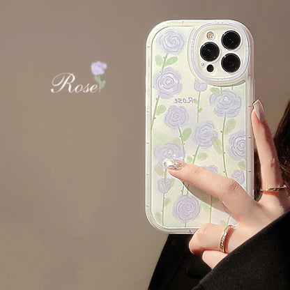 Korean Full Screen Flowers Cartoon Animals Phone Case For iPhone