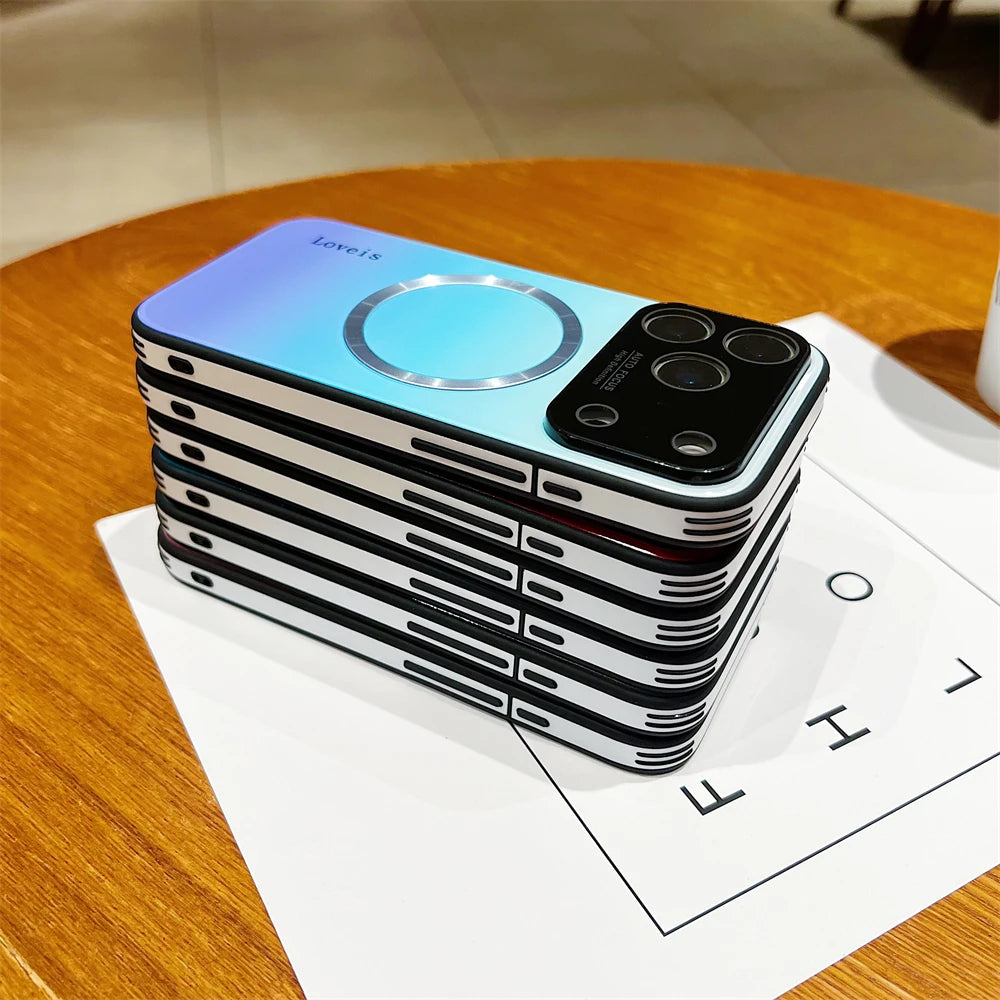 For Magsafe Magnetic Gradient Glass Case For iPhone
