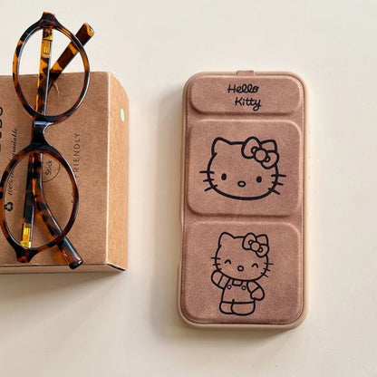 2 in 1 Brown Kitty Flip Cover Cartoon Flip Stand Phone Holder Case For iPhone