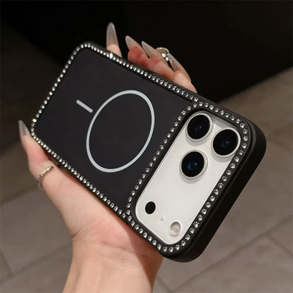 Luxury Diamond For Magsafe Wireless Charge Transparent Case For iPhone