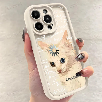 Funny Art Formula Cat Silicone Phone Case For iPhone