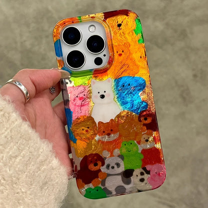 Cute Colorful Graffiti Puppy Phone Case For iPhone