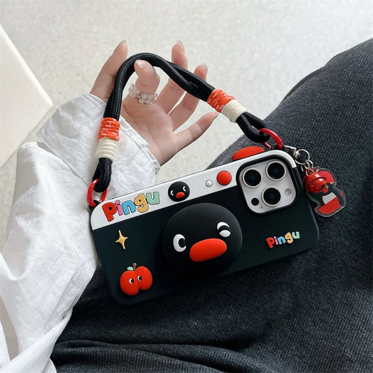 Kawaii Penguin Stand Holder Phone Case