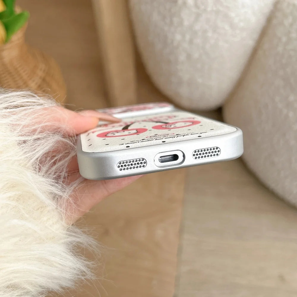 Cute KT Cherry Large Window Hot Sale Phone Case For iPhone