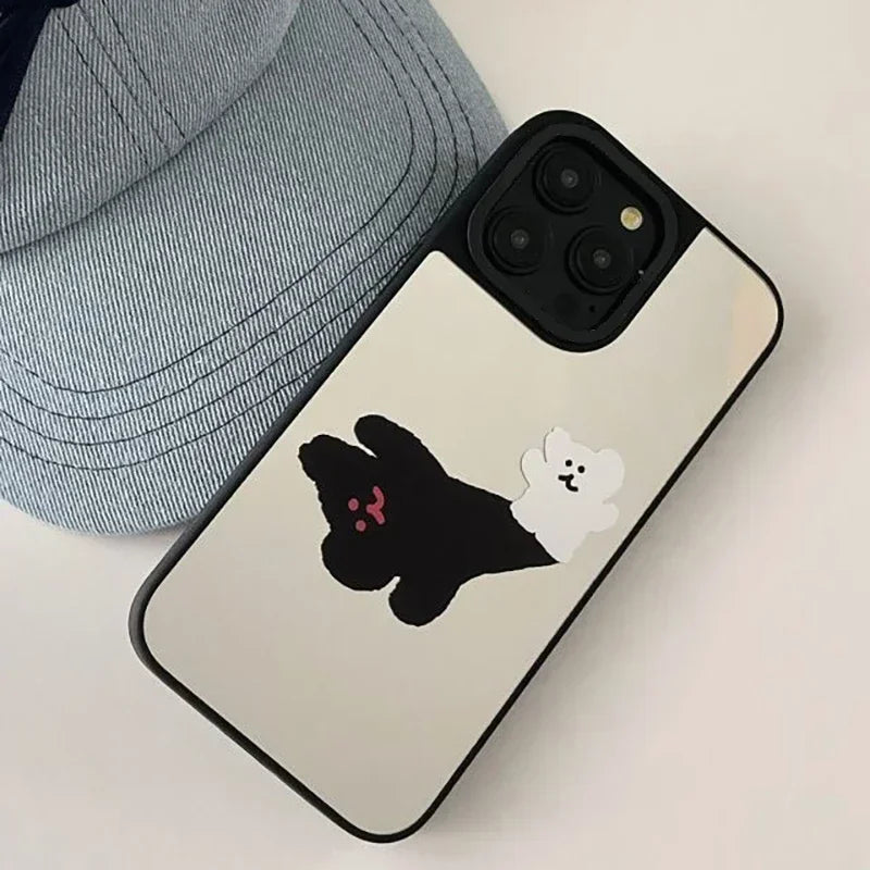 Cartoon Bear Shadow Mirror Phone Case
