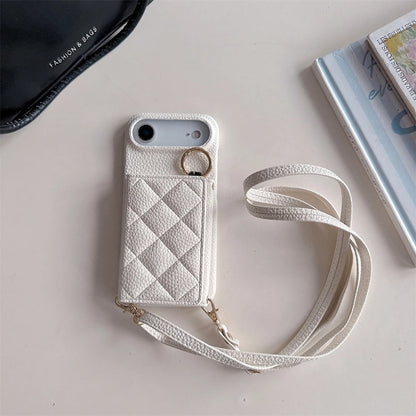 Crossbody Lanyard Card Slot Holder Case For iPhone