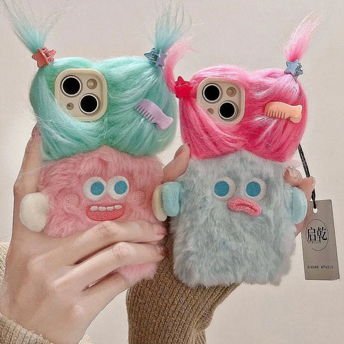 Cute Cartoon Plush Phone Case For iPhone