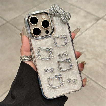 Sanrio Hello Kitty Anime Diamond Three-Dimensional Phone Case For iPhone