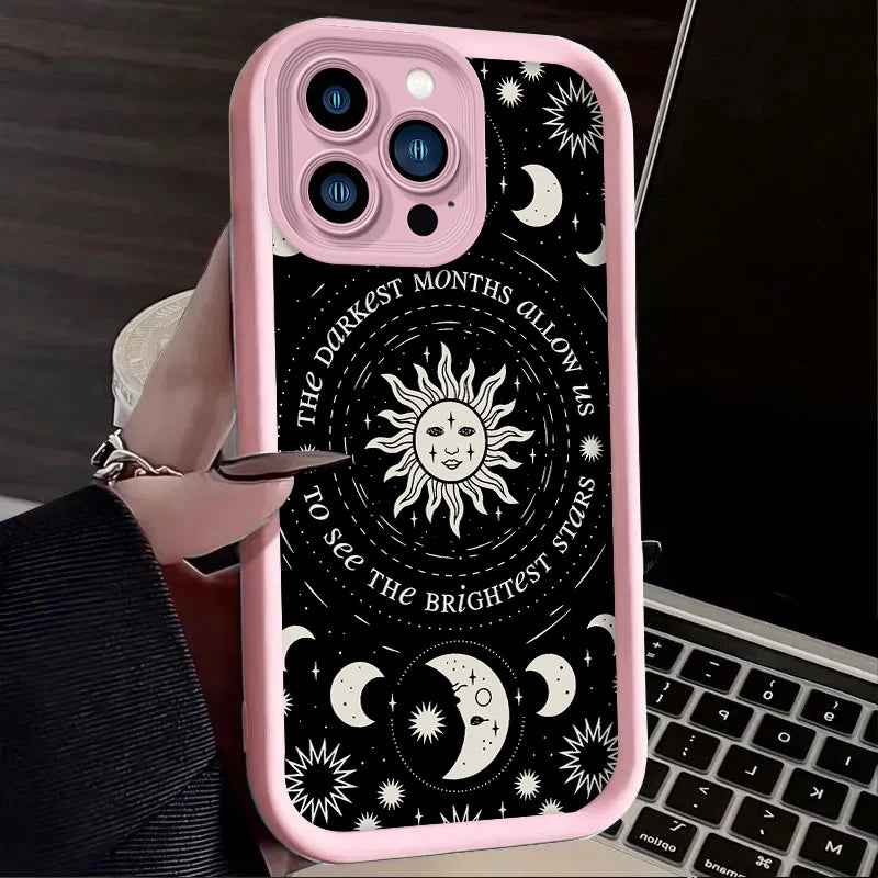 Retro Moon Sun God Phone Case For iPhone