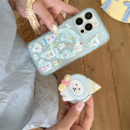 Kawaii Cartoon Bear Stand Holder Magnetic Phone Case