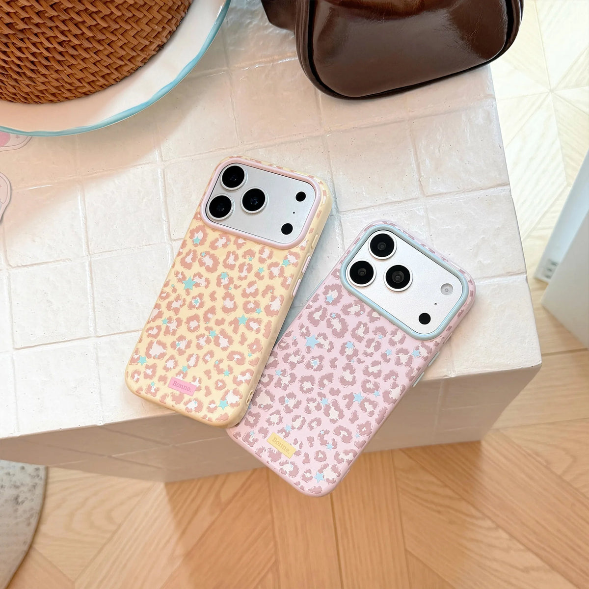 Korean Full Screen Stars Leopard Print Phone Case For iPhone