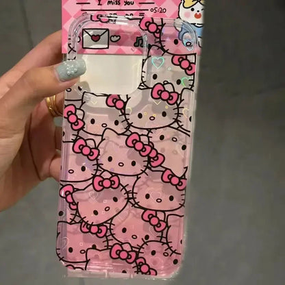 Hello Kitty Full Screen KT Bow Gradient Phone Case For iPhone