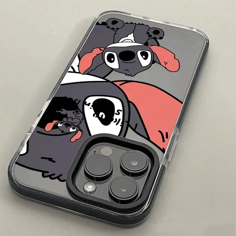 Stitch Black Lovely Cute Phone Case For iPhone