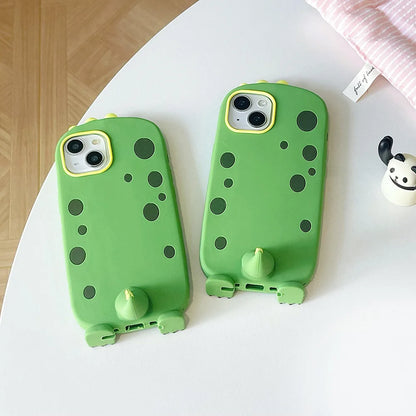 Funny Cute Dinosaur Tail Holder Rubber Soft Silicon Phone Case