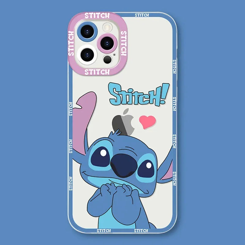 Stitch Happy Lovely Shy Cute Phone Case For iPhone