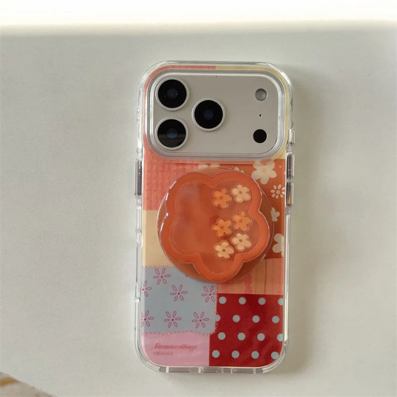 Retro Flower Cute Magnetic Phone Case For iPhone