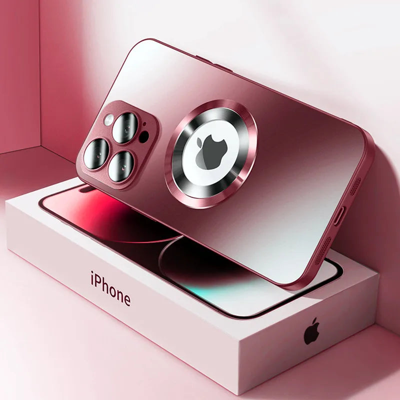 Tempered Glass Matte Magnetic For Magsafe Wireless Charging Case For iPhone
