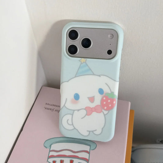 Cute Round Edged Strawberry Jade Guigou Sanrio Shockproof Phone Case For iPhone