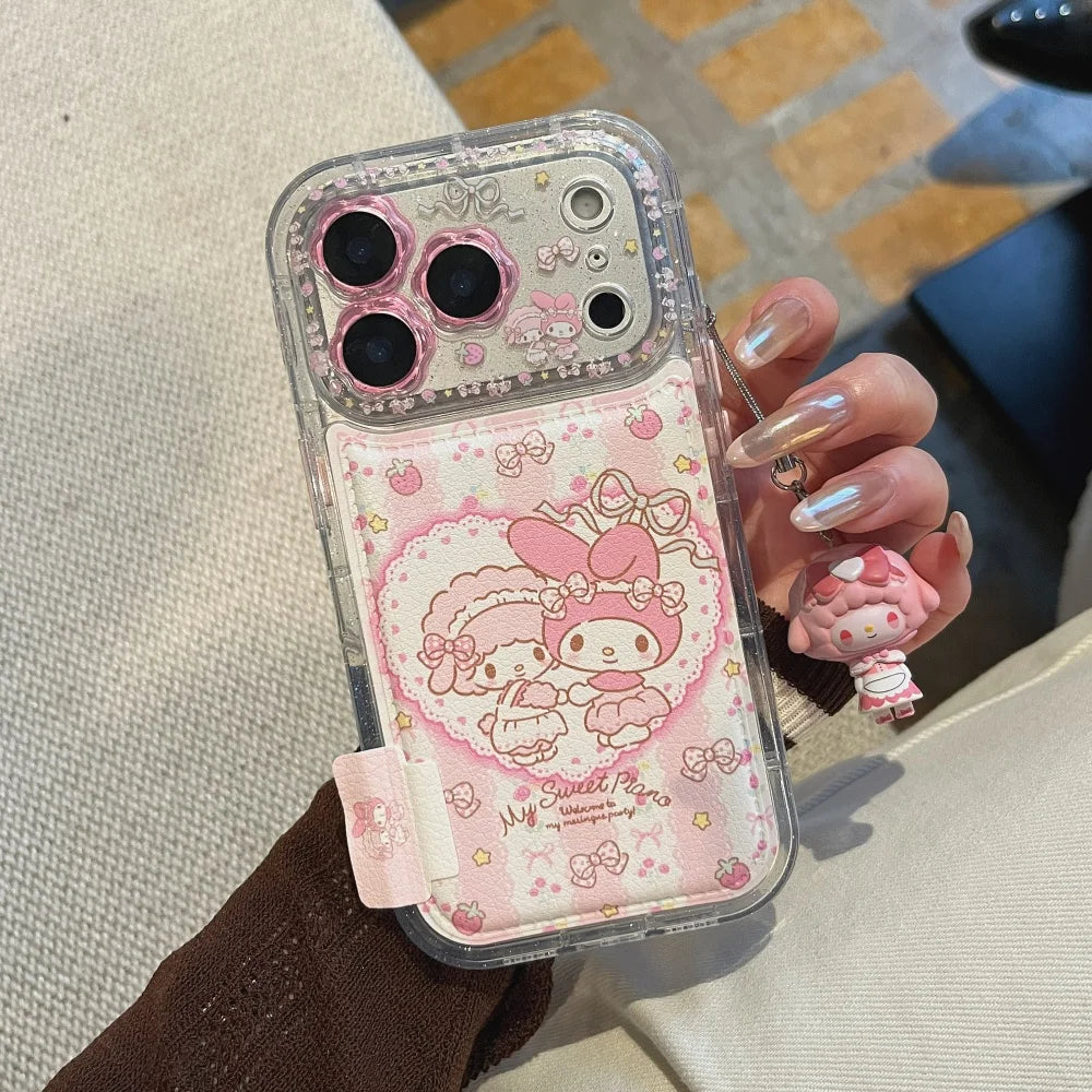 Leather Little Sheep Melody Phone Case With Bracelet Phone Case For iPhone