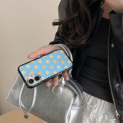 Cute New Yellow Five-Pointed Star Bracket Lanyard Phone Case For iPhone