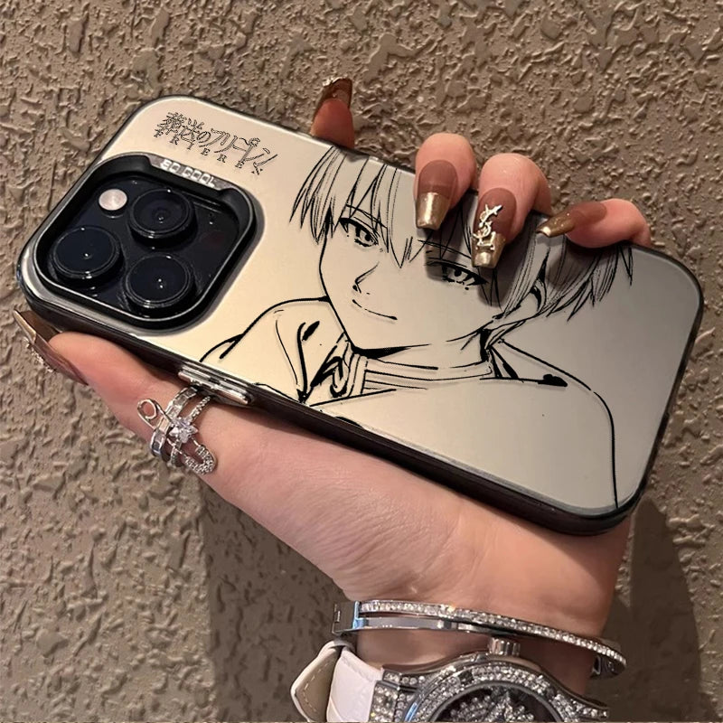Anime Frieren Couple Hard Plating PC Case For iPhone