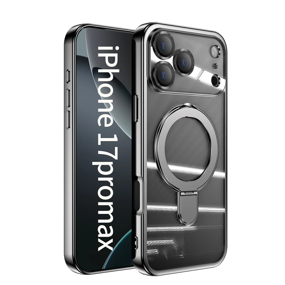 Plating Magnetic Ring Stand Case For iPhone