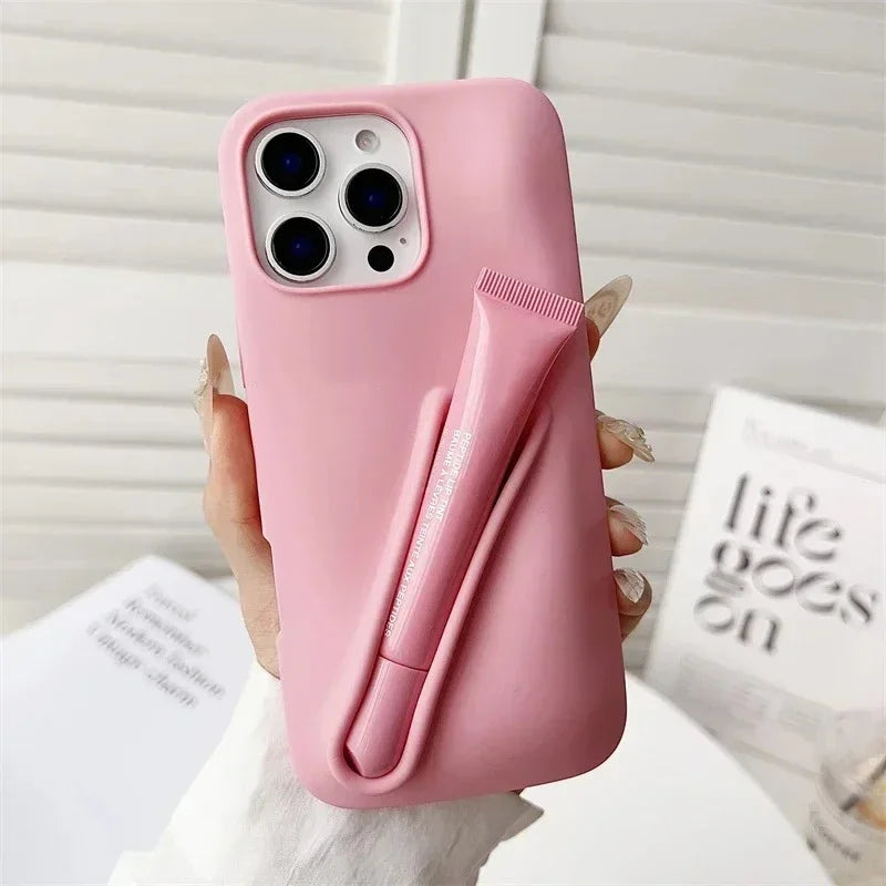 Hot Lemontini Portable  Lip Gloss Phone Silicone Case For iPhone