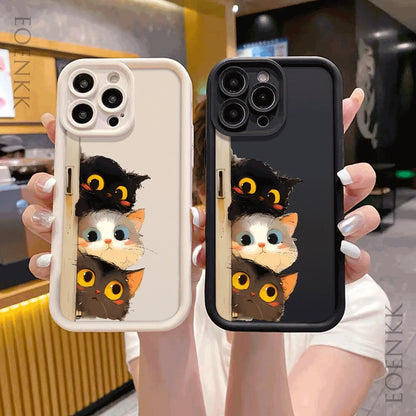 Funny Cartoon Cat Silicone Cover Shockproof Phone Case