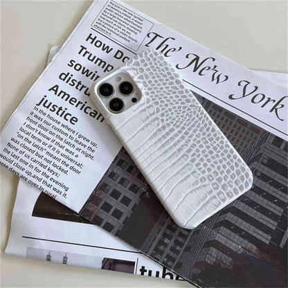 Luxury Fashion Crocodile Pu Leather Electroplated Phone Case