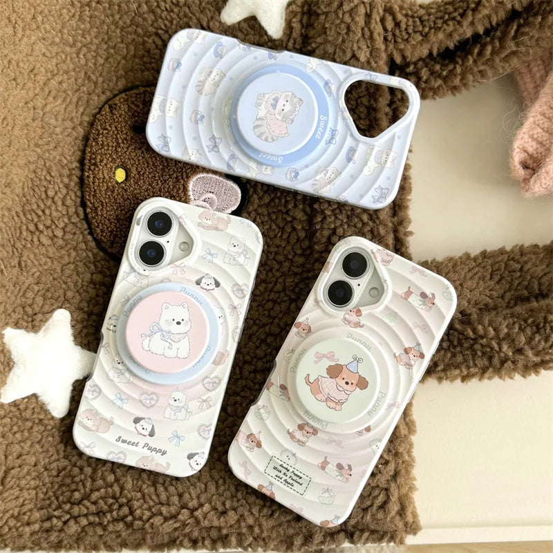 Kawaii Cartoon Puppy Magnetic Phone Case