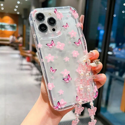 Lovely Butterfly Flower Phone Case For iPhone