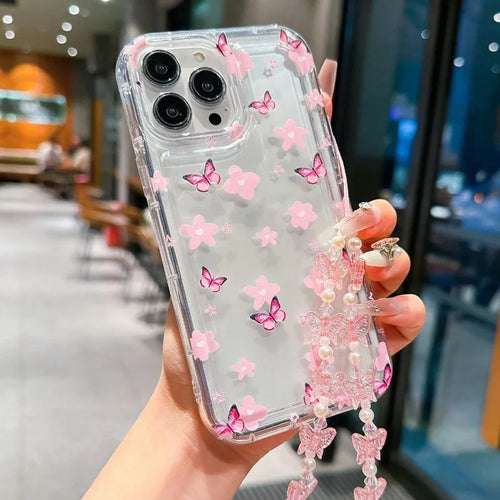 Lovely Butterfly Flower Phone Case For iPhone