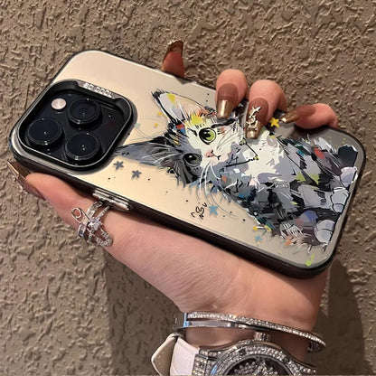 Cute Painting Cat Phone Case For iPhone