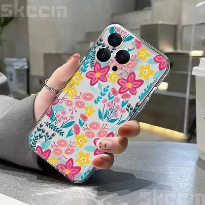 Colorful Flower Soft Silicone Phone Case For iPhone