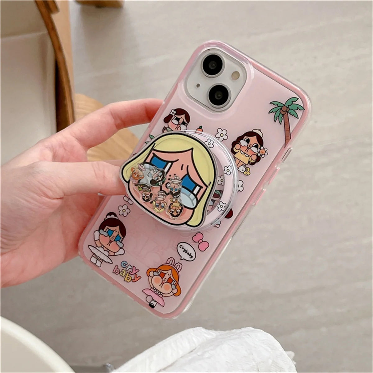 Funny Cute Crying Girl Magnetic Phone Case For iPhone