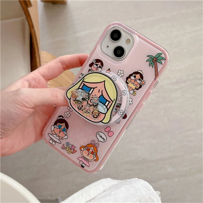 Funny Cute Crying Girl Magnetic Phone Case For iPhone