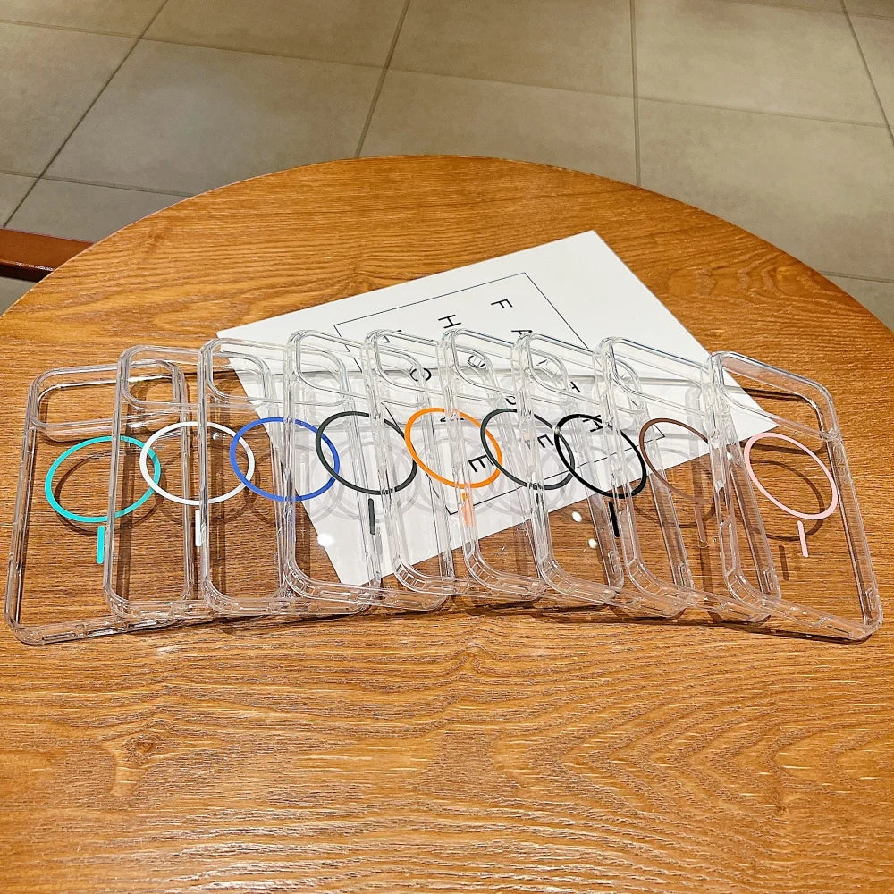 For magsafe Wireless Charge Acrylic Phone Case For iPhone