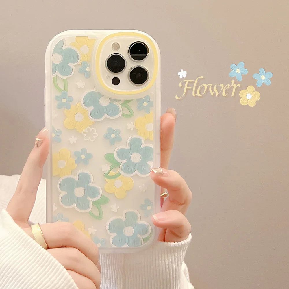Fashion Oil Painting Flowers Phone Case For iPhone