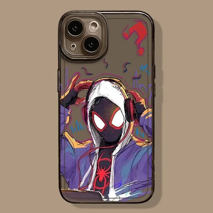 Luxury Marvel Spider Man Couple Soft Phone Case For iPhone