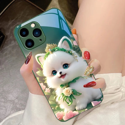 Cute Little Dog Green For iPhone