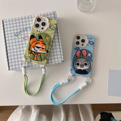 Zootopia Phone Case Cartoon Wrist Strap Judy Rabbit iPhone
