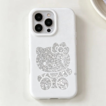 Luxury Cute Musical Note Sanrio Hello Kitty Sparkling Phone Case For iPhone