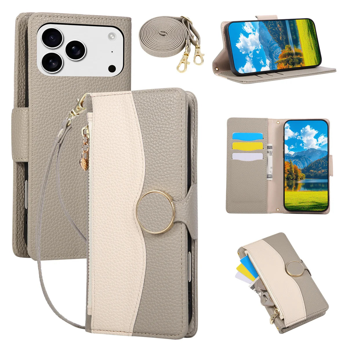 Zipper Crossbody Phone Case For iPhone