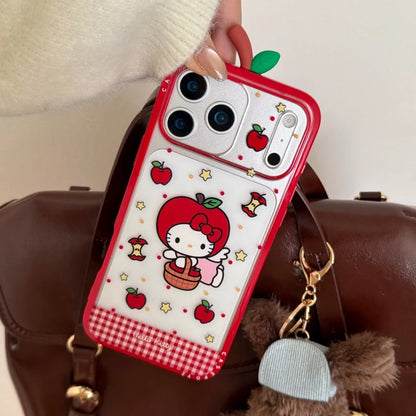 Cute IMD Red Apple 3D Kitty Phone Case For iPhone
