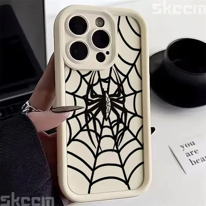 Black Spider Web Soft TPU Phone Case For iPhone