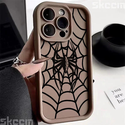 Black Spider Web Soft TPU Phone Case For iPhone
