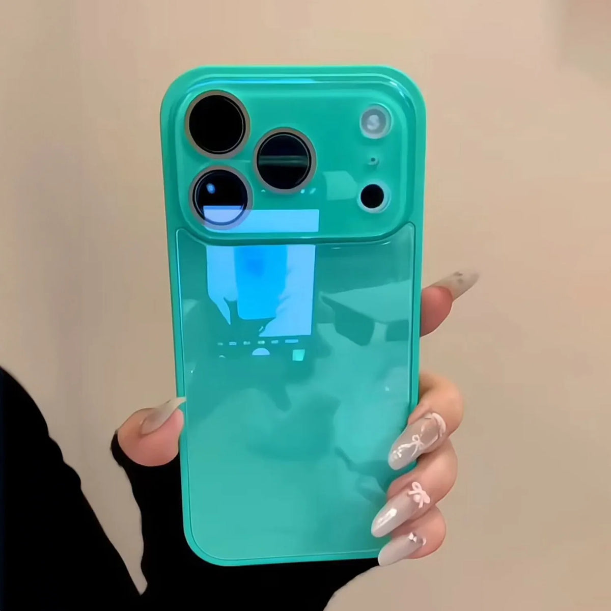 Tempered Glass Candy Color Hard Case For iPhone